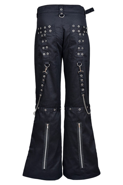Schwarze Hose SILVER CHAIN PANTS mit silbernen Ketten und Zierreißverschlüssen mit Colours Branding