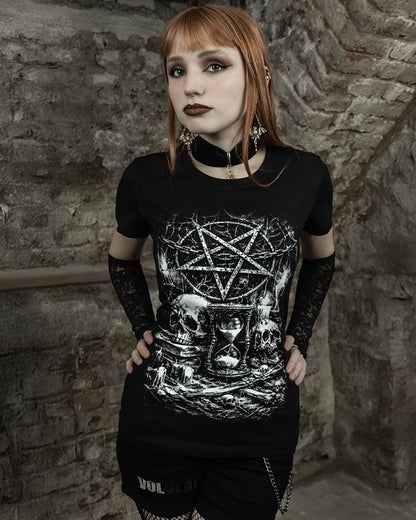 Schwarzes Oberteil Ritual Of Time Shirt von Tributica