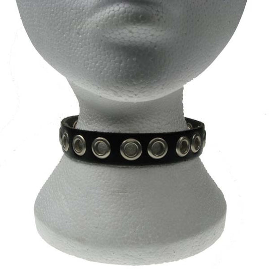 schmaler Choker 1-reihig mit silbernen Ösen