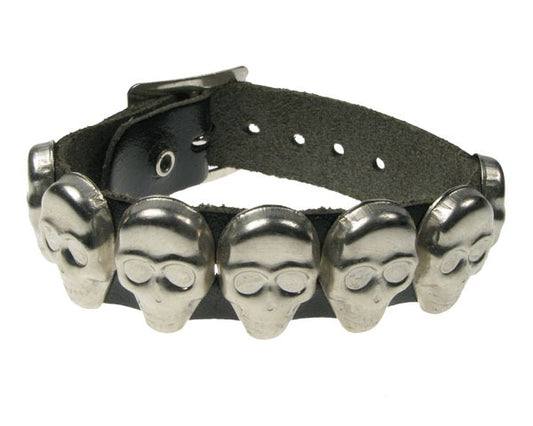 Armband Totenkopf 1-reihig mit Totenkopfnieten