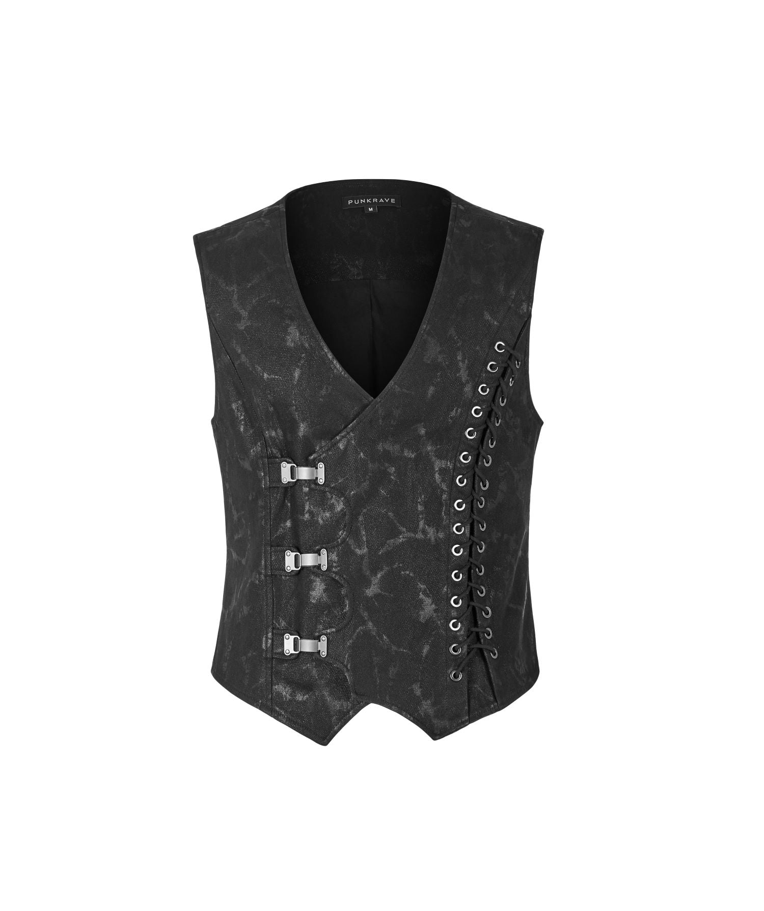 Schwarze Weste COYOTE VEST im Used-Look von Punk Rave