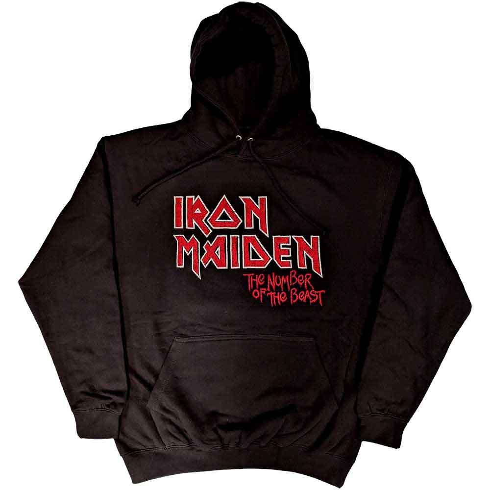 Lizensierter Pullover Iron Maiden Number Of The Beast Vintage Band-Hoodie mit großem Backprint