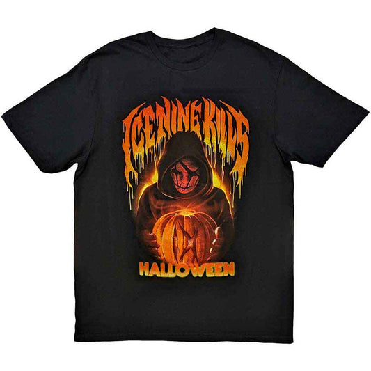 Lizensiertes Ice Nine Kills Halloween Silence Bandshirt mit orangefarbendem Print