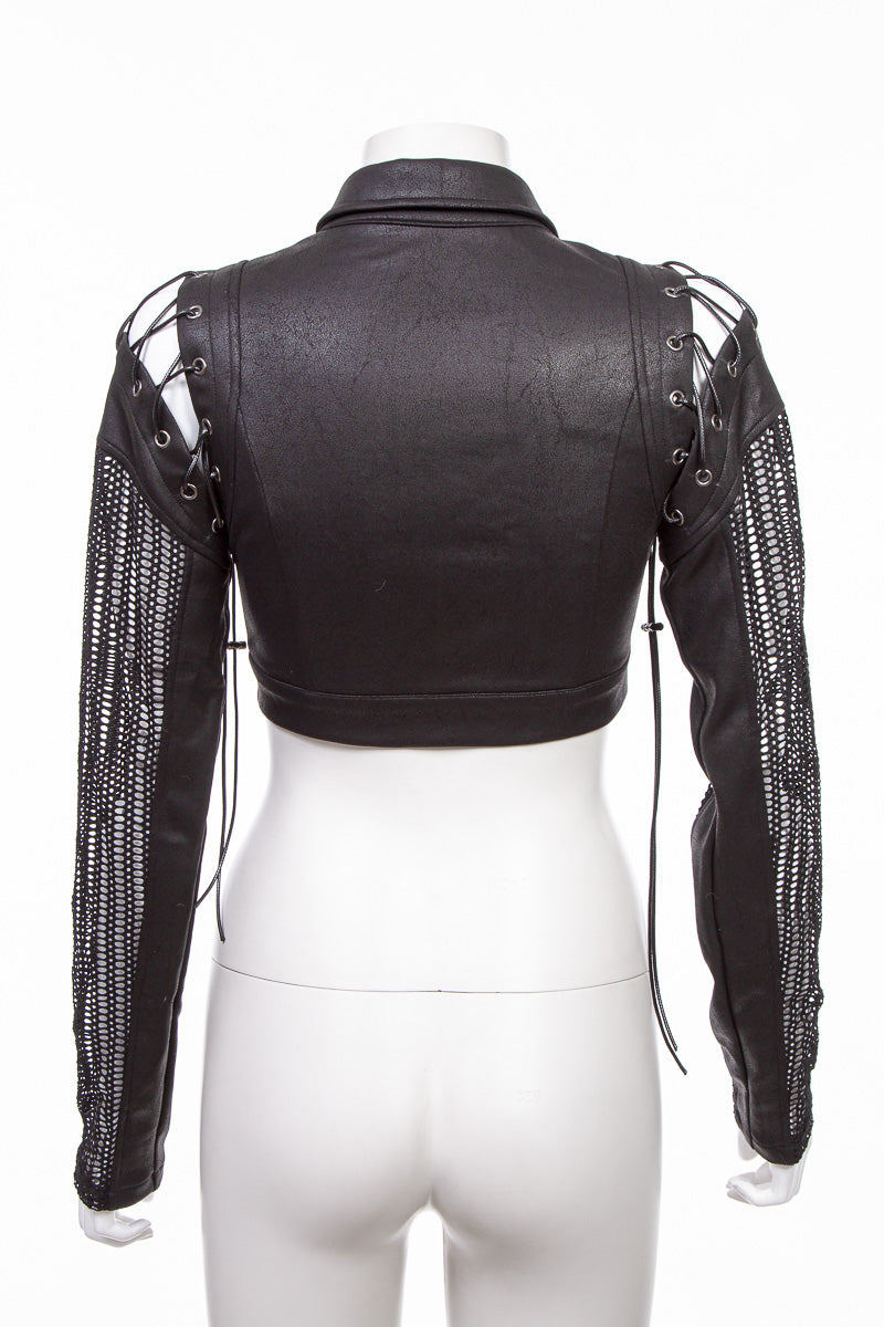 Schwarzes Oberteil Dark Elf Top mit Schnürung und abnehmbaren Ärmeln von RNG