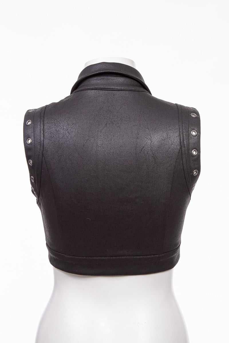 Schwarzes Oberteil Dark Elf Top mit Schnürung und abnehmbaren Ärmeln von RNG