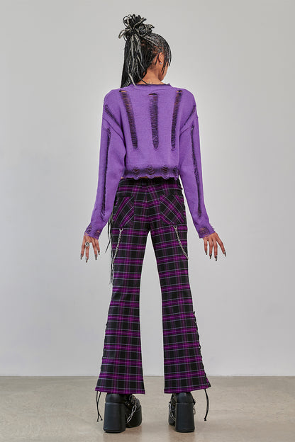 Lilaner Pullover TORN APART JUMPER in destroyed Optik von Banned