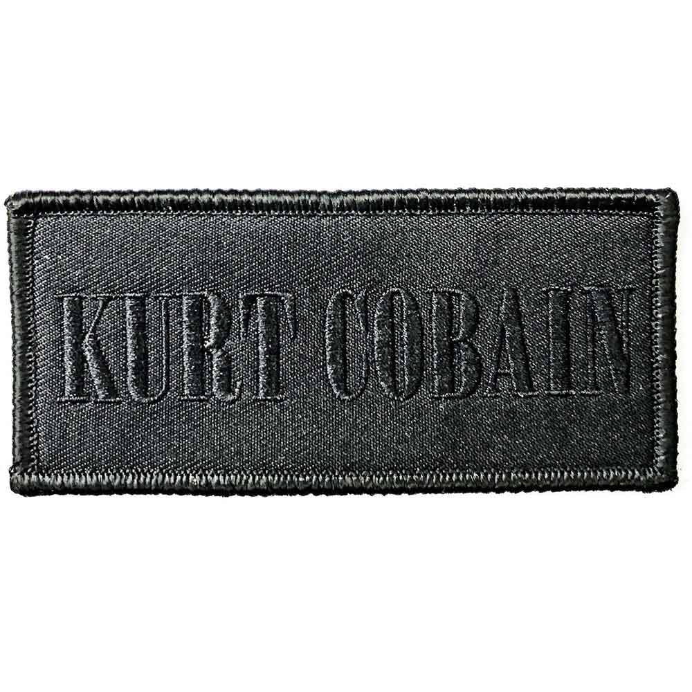 Rechteckiger, schwarzer Aufnäher Kurt Cobain Logo Patch Nr.86