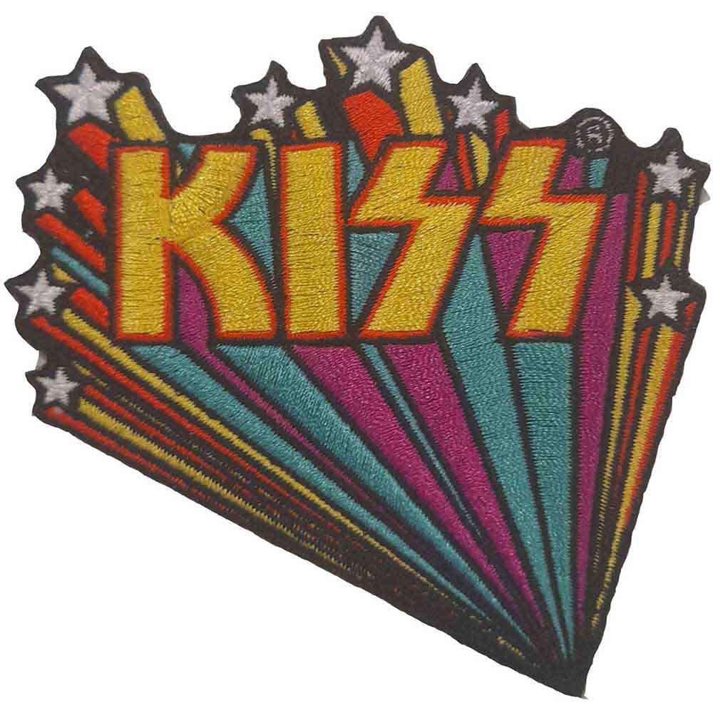 Bunter Aufnäher KISS Star Banners Patch Nr.92 mit Logo und Sternen