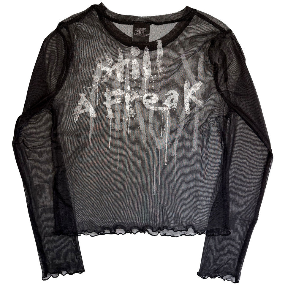 Korn Still a Freak Ladies Long Sleeve Mesh Crop Top
