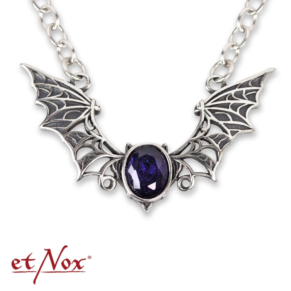 Silberfarbene Kette Bat amethyst von etNox