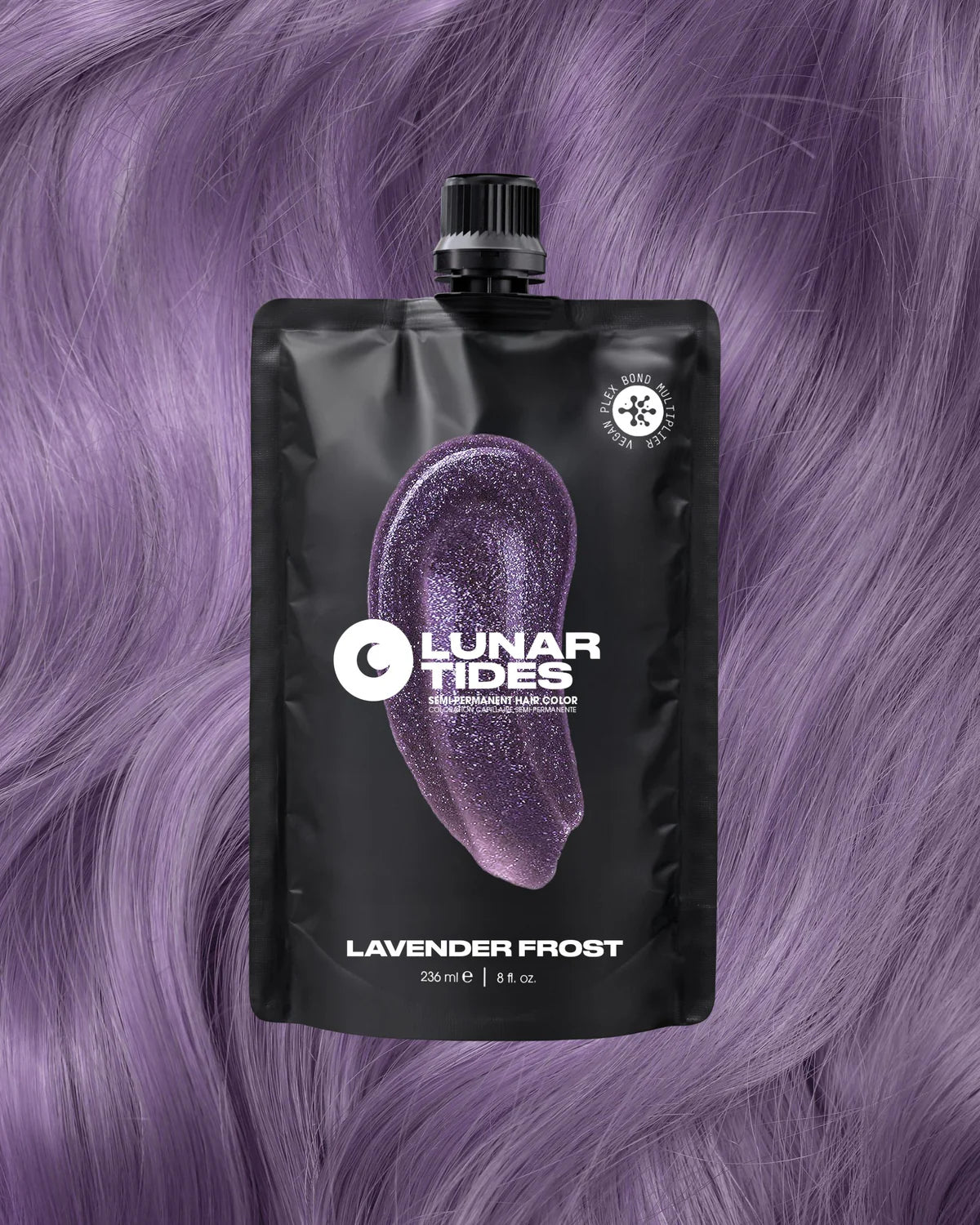semi-permanente Haartönung Lavender Frost in dem Farbton Pastel Lila mit silbernen Untertönen&nbsp;von Lunar Tides