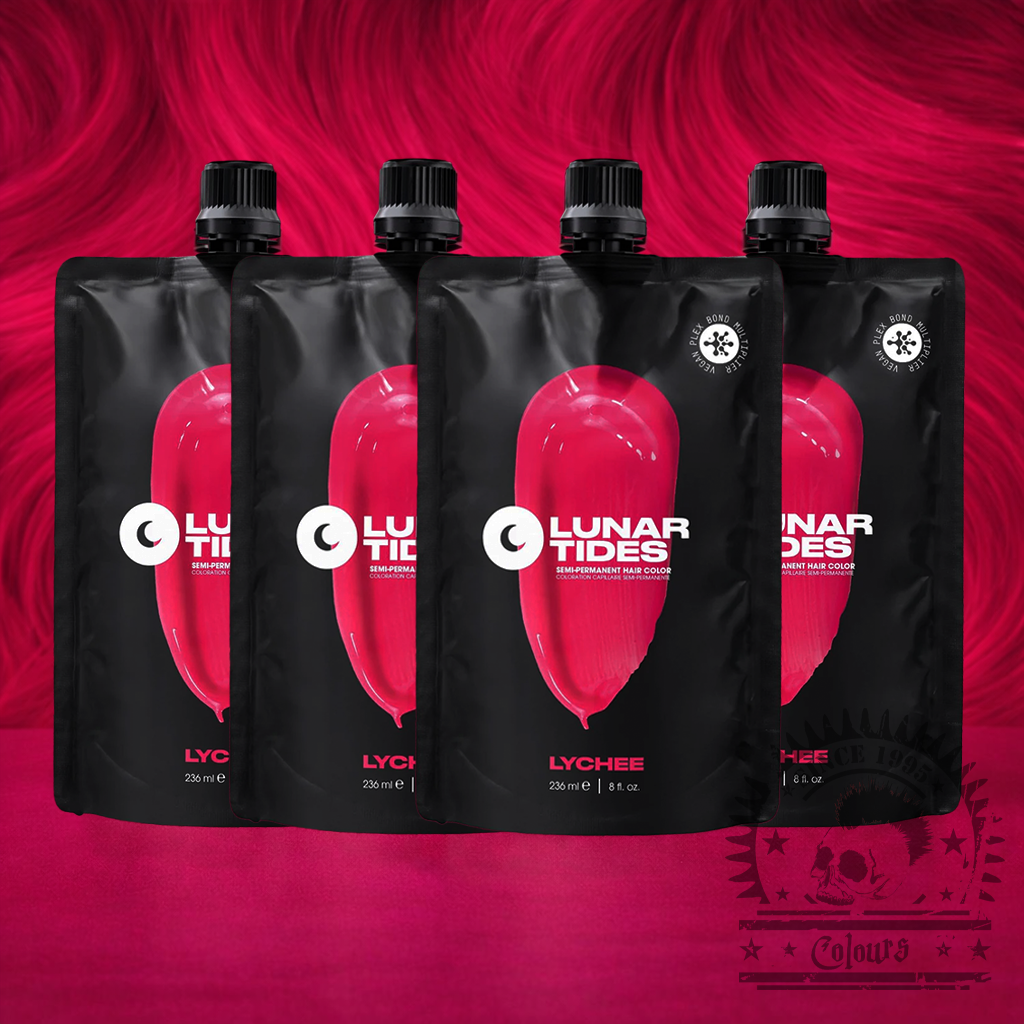 Vier semi-permanente Haartönungen 4er-Sparset Lychee Pink in dem Farbton kräftiges Pink von Lunar Tides