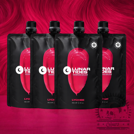 Vier semi-permanente Haartönungen 4er-Sparset Lychee Pink in dem Farbton kräftiges Pink von Lunar Tides