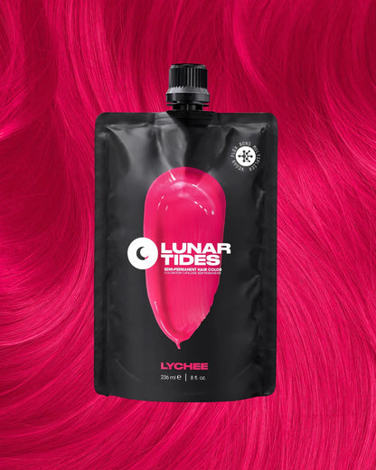 semi-permanente Haartönung Lychee Pink in dem Farbton kräftiges Pink von Lunar Tides