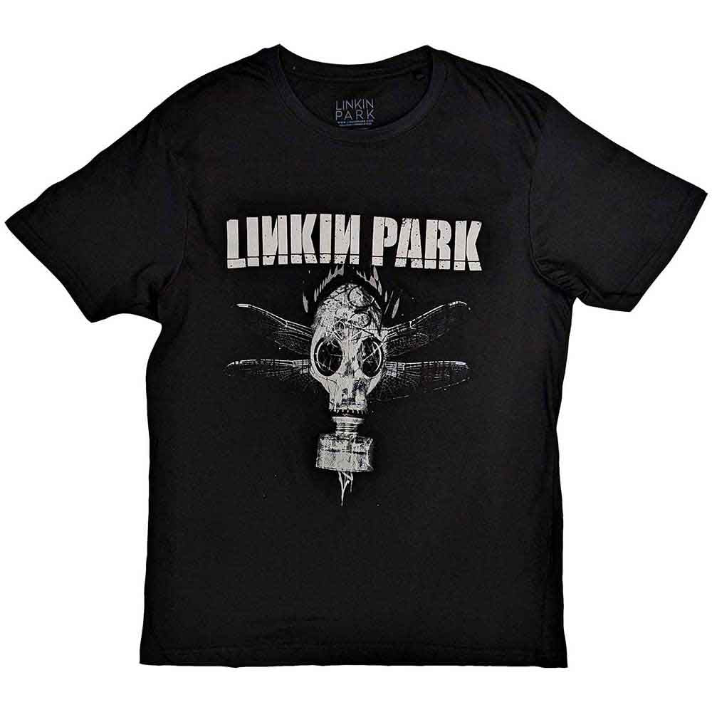 Lizensiertes Linkin Park Gas Mask Bandshirt mit Gasmaskenprint