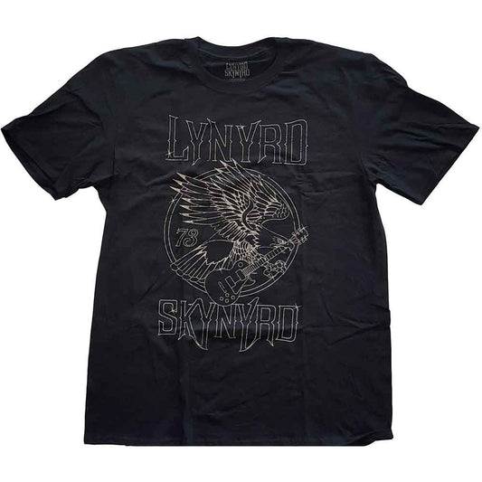 Lizensiertes Lynyrd Skynyrd '73 Eagle Guitar Bandshirt mit Adler- und Gitarrenprint