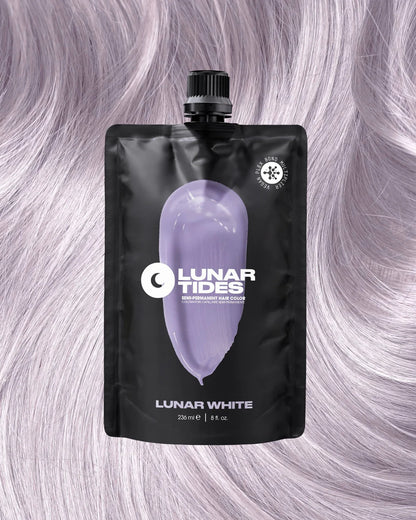 semi-permanente Haartönung Lunar White&nbsp;zum Neutralisieren vom Gelbstich in blondiertem Haar von Lunar Tides