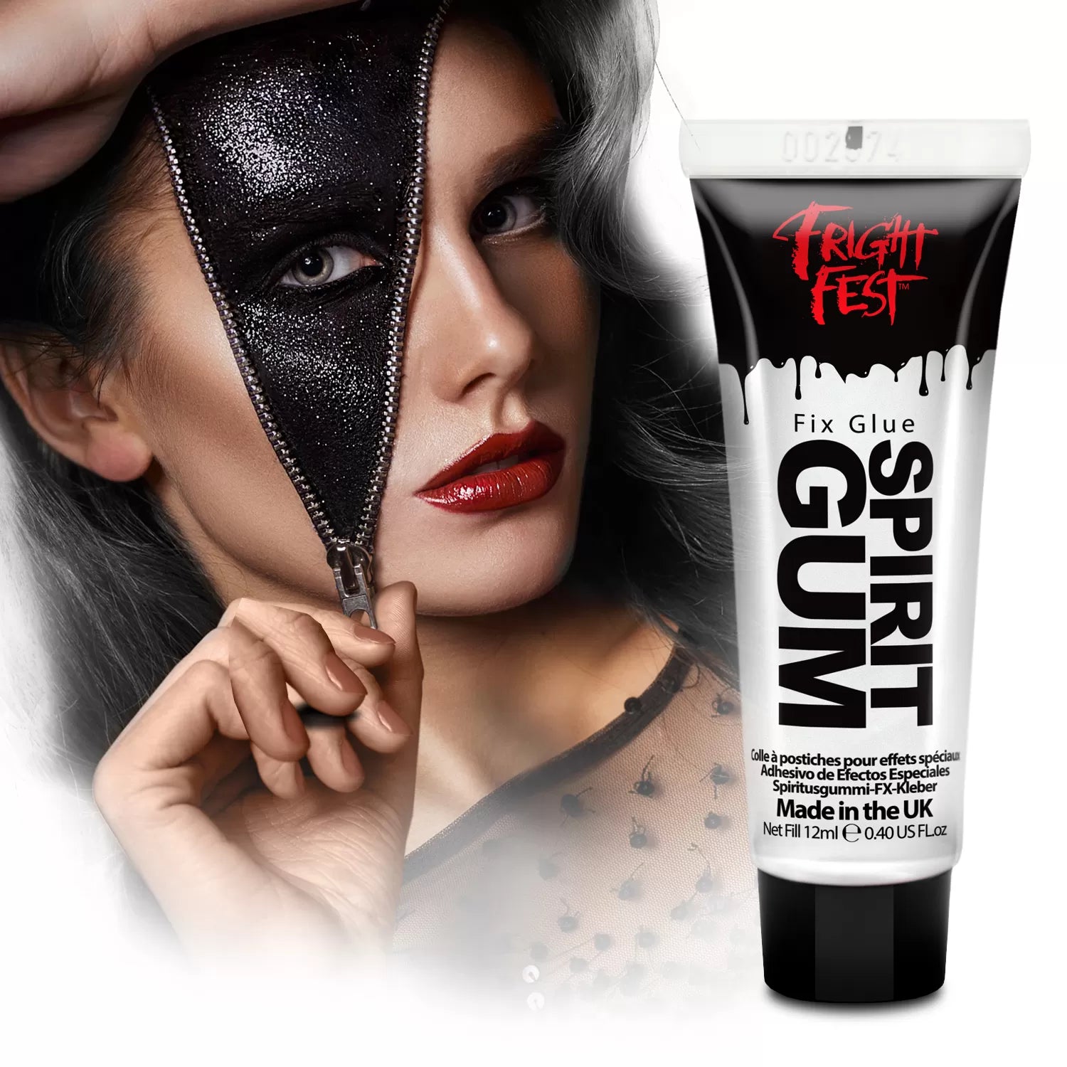 Spirit Gum Hautkleber 50ml zum Befestigen von Perücken, Halloween-Prothesen, Steinchen, Glitzer u.ä. von Paint Glow