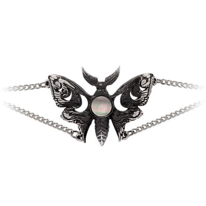 Silberfarbendes Armband Lunar Moth mit Mottendesign von Alchemy
