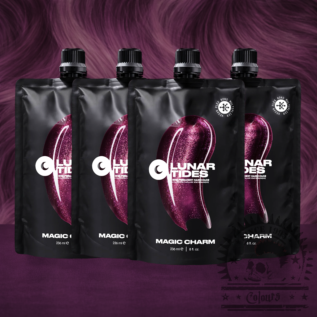 Vier semi-permanente Haartönungen 4er-Sparset Magic Charm in dem Farbton Schwarz-Pink von Lunar Tides