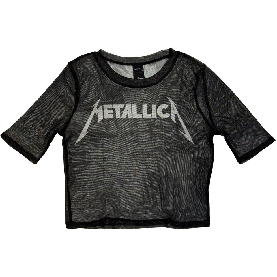 Metallica Logo Ladies Mesh Crop Top
