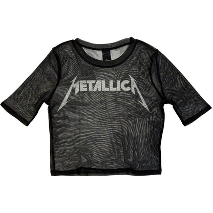 Metallica Logo Ladies Mesh Crop Top