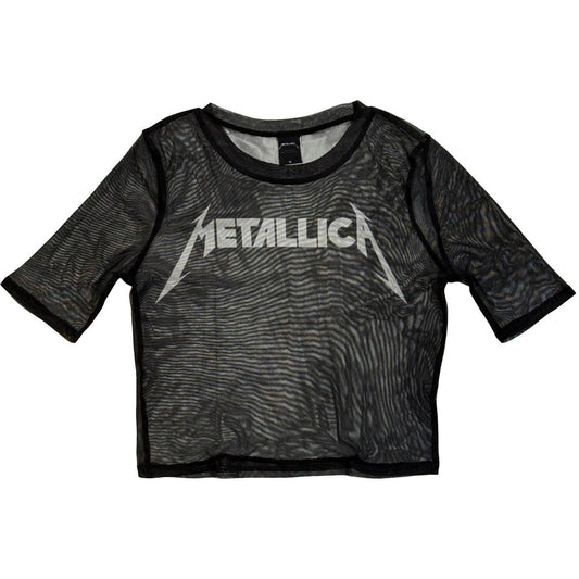 Metallica Logo Ladies Mesh Crop Top