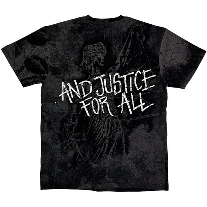 Lizensiertes Metallica Justice Wash Collection Bandshirt in Batik-Optik mit Backprint