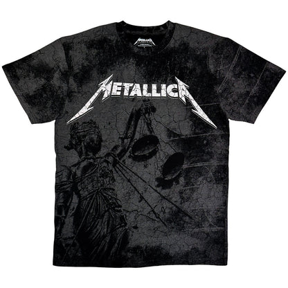 Lizensiertes Metallica Justice Wash Collection Bandshirt in Batik-Optik mit Backprint