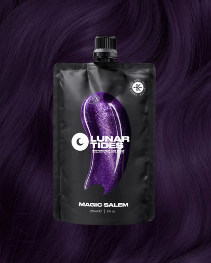 semi-permanente Haartönung Magic Salem in dem Farbton Dunkellila von Lunar Tides