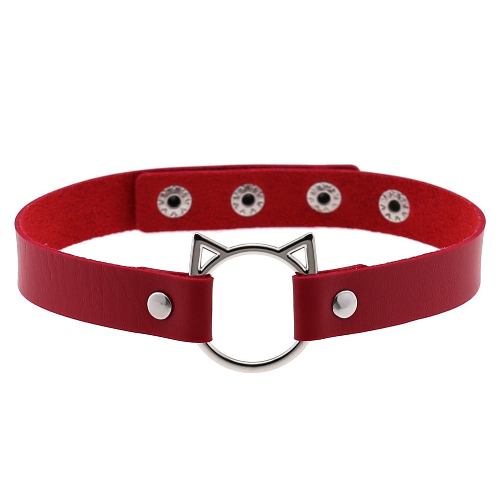 Rotes Halsband Red Cat Choker von Moon Attic