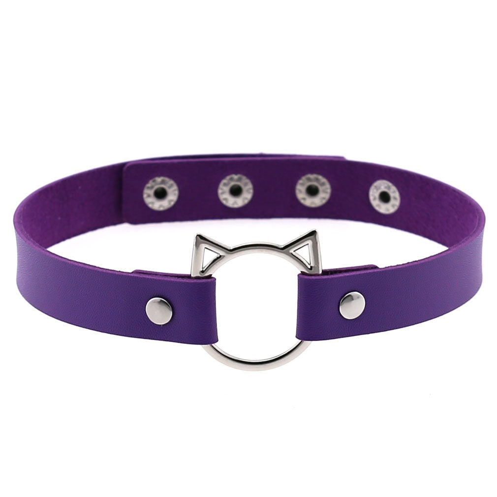 Lilafarbenes Halsband Purple Cat Choker von Moon Attic