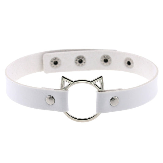 Weißes Halsband White Cat Choker von Moon Attic