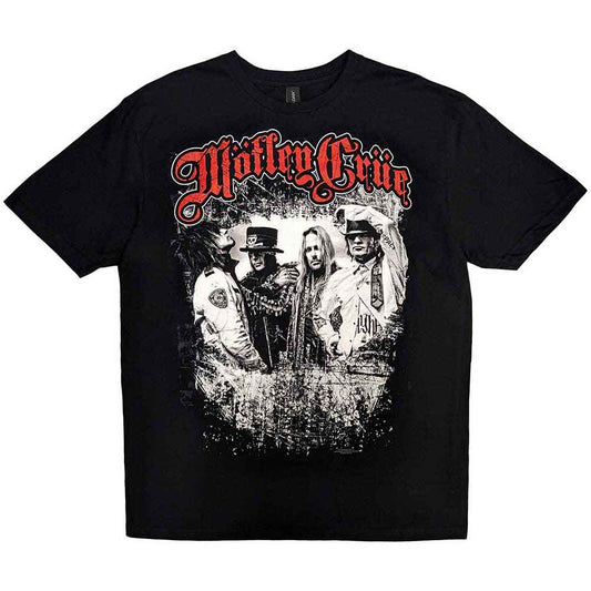 Lizensiertes Motley Crue Greatest Hits Bandshirt mit schwarz-weißem Bandfoto