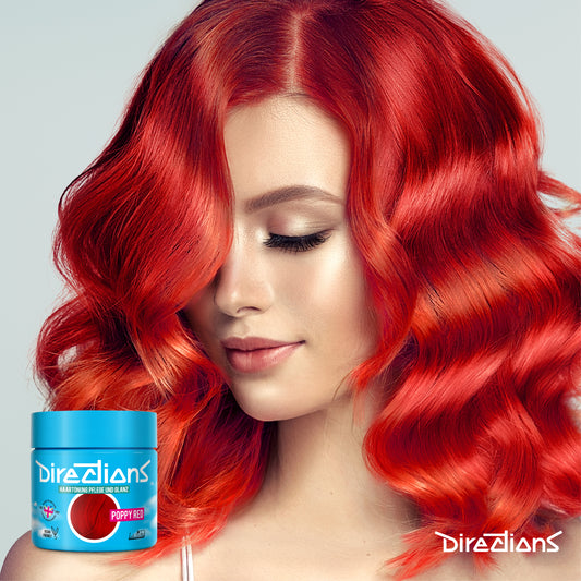 semi-permanente Haartönung POPPY RED in dem Farbton Dunkelrot von Directions