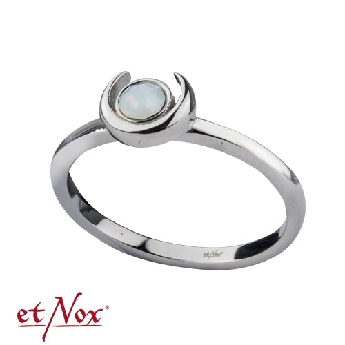 Edelstahlring Mond Ring mit Stein in der Mitte von etNox