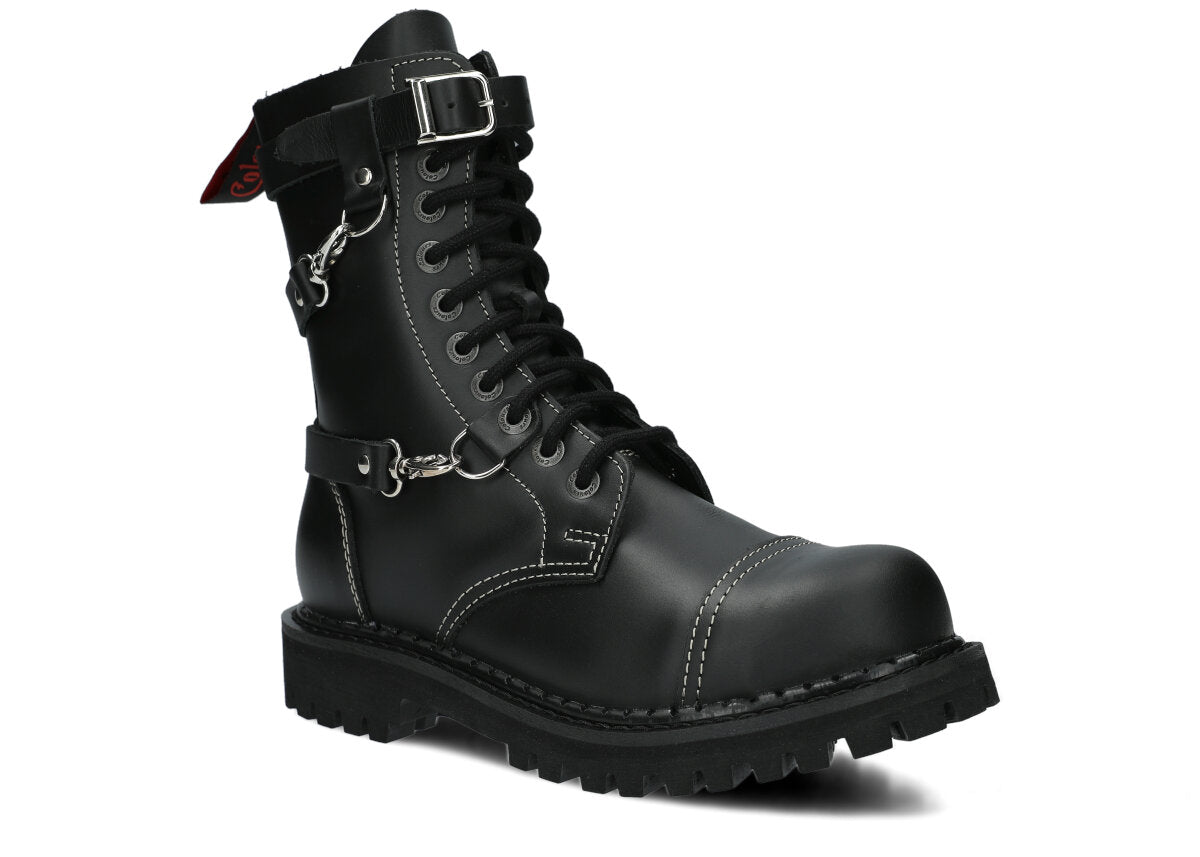 10 Loch 3 Straps Black Colours Boots