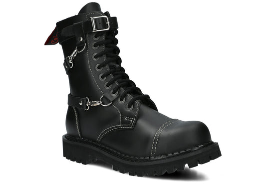 10 Loch 3 Straps Black Colours Boots