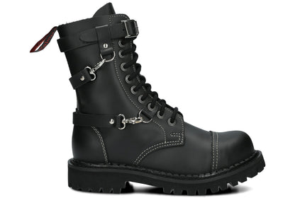 10 Loch 3 Straps Black Colours Boots