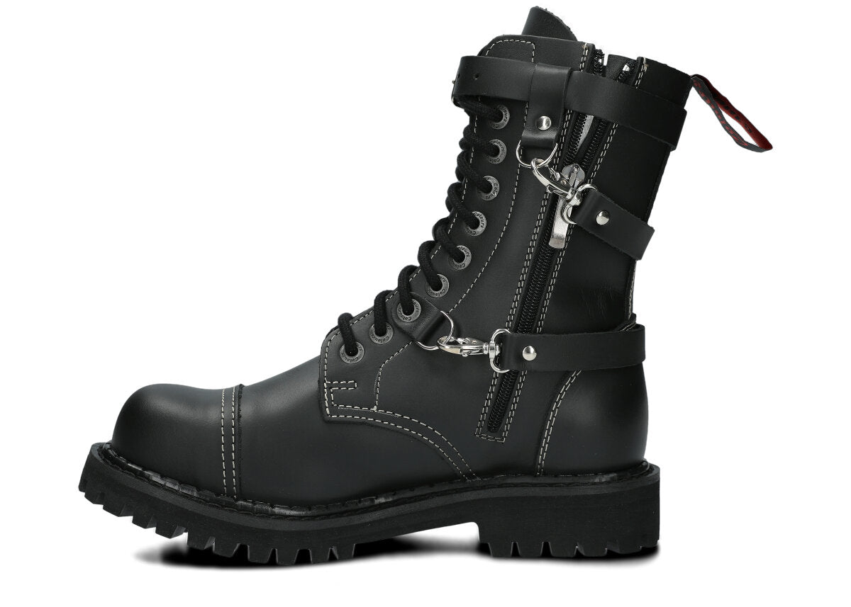 10 Loch 3 Straps Black Colours Boots