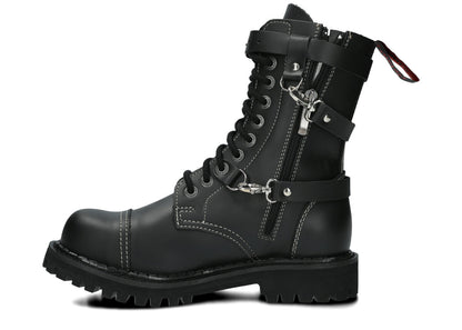 10 Loch 3 Straps Black Colours Boots