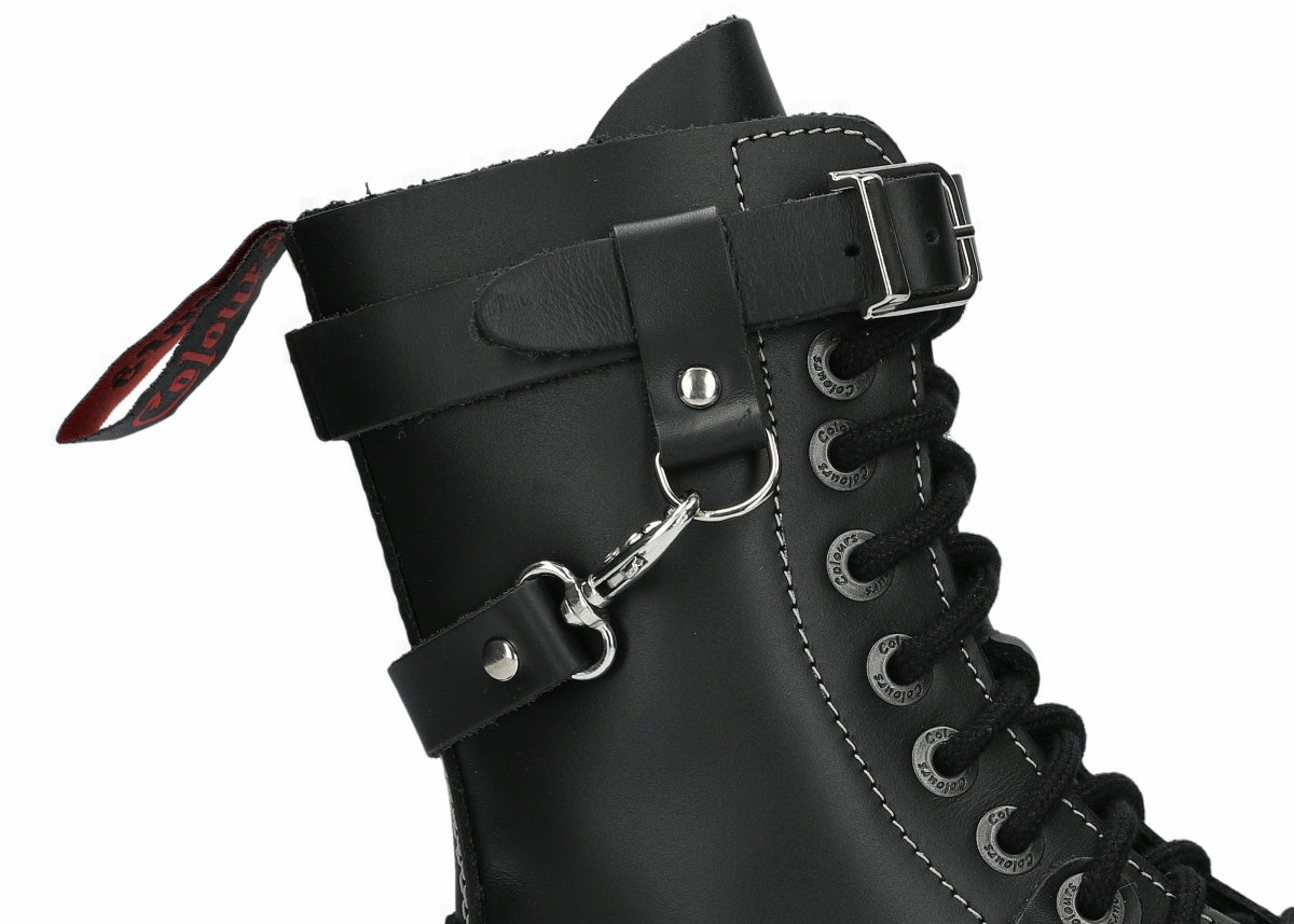 10 Loch 3 Straps Black Colours Boots