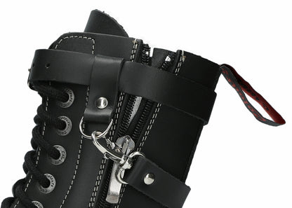 10 Loch 3 Straps Black Colours Boots