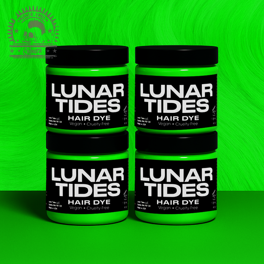 semi-permanente UV-Haartönung 4er-Sparset&nbsp;NEON LIME in dem Farbton Neongrün von Lunar Tides