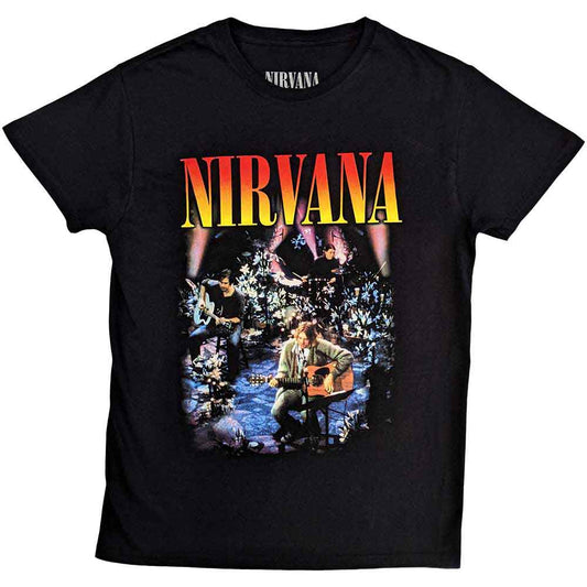 Lizensiertes Nirvana Unplugged Bandshirt mit Konzertfotoprint