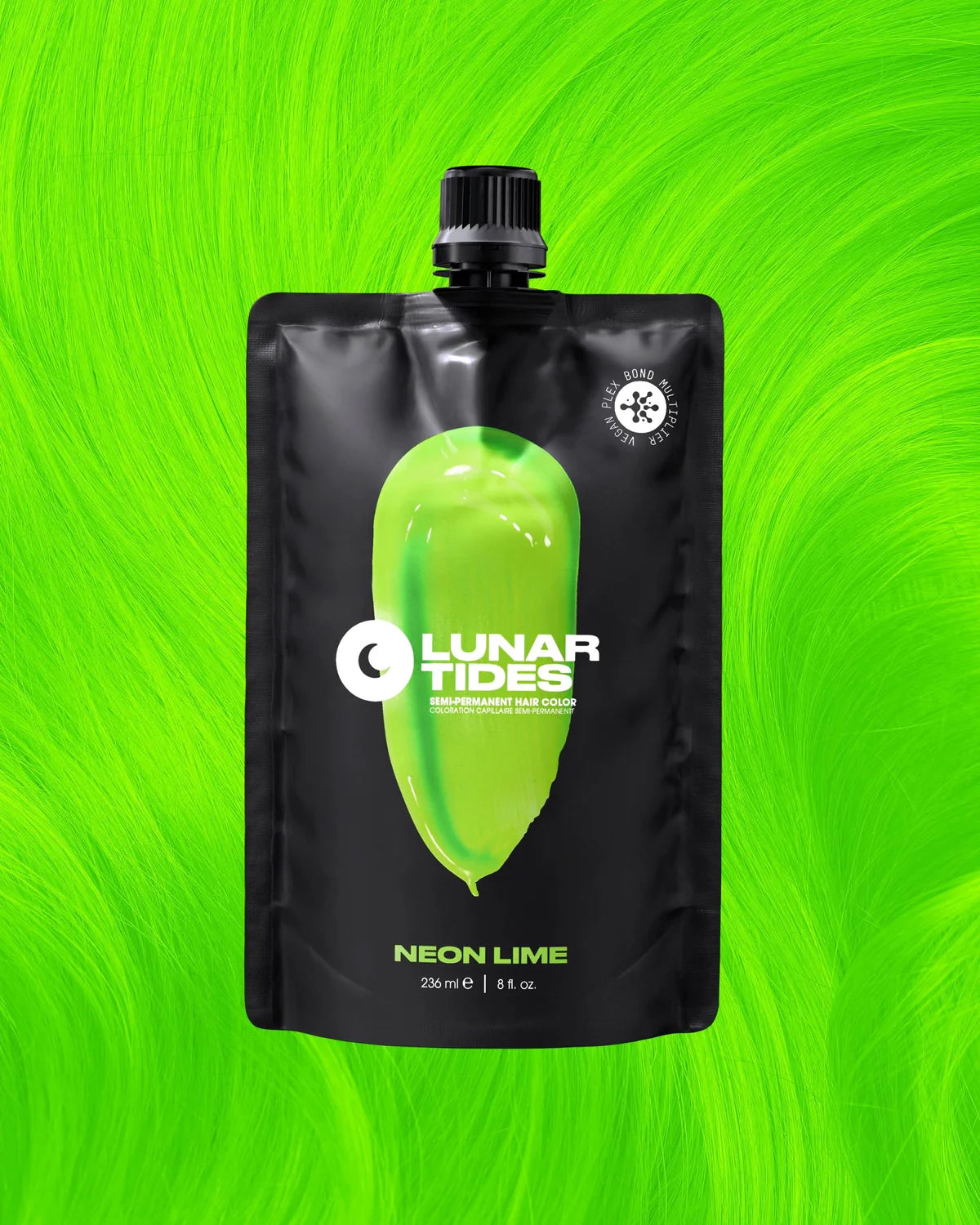 semi-permanente UV-Haartönung Neon Lime in dem Farbton Neongrün von Lunar Tides