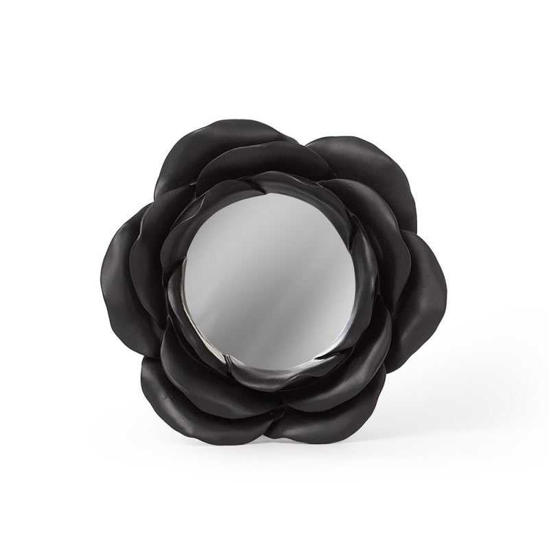 Schwarzer Spiegel Night Rose Mirror in Rosenform von Alchemy