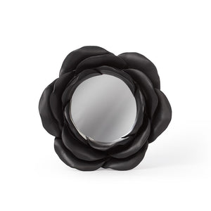 Schwarzer Spiegel Night Rose Mirror in Rosenform von Alchemy