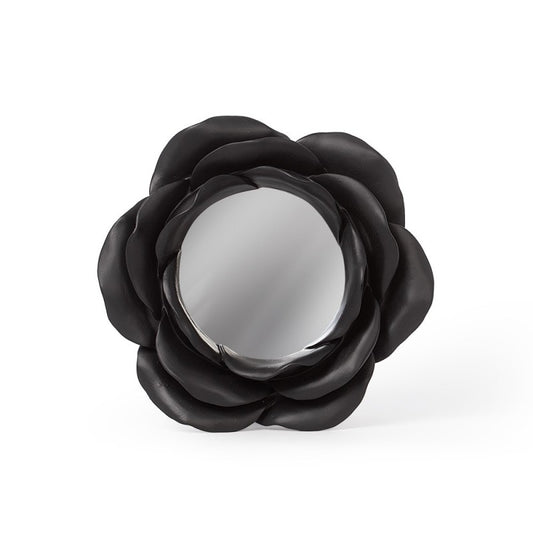 Schwarzer Spiegel Night Rose Mirror in Rosenform von Alchemy