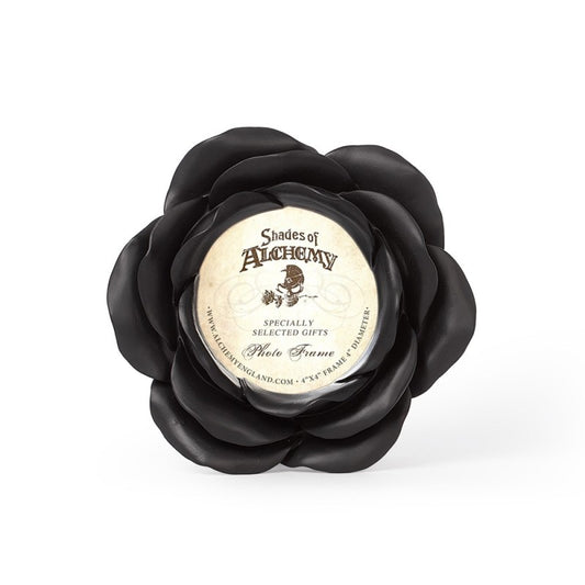 Schwarzer Bilderrahmen Night Rose Photo Frame in Rosenform von Alchemy England